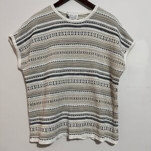 Vintage Wardrobe Essentials Women's Short Sleeve Knit Top - Black, Gray, Cream